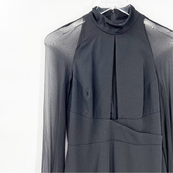 Jill Jill Stuart Cut Out Front A-Line Maxi Dress 2 Black - Picture 4 of 7